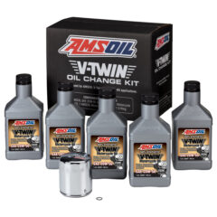 AMSOIL 20W-50 Synthetic V-Twin Oil Change Kit - 5 Quarts with Chrome Filter